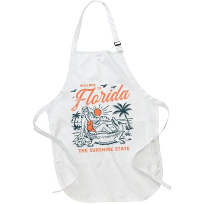 Welcome To Florida Funny Vintage Gator Beach Sunshine State Apron