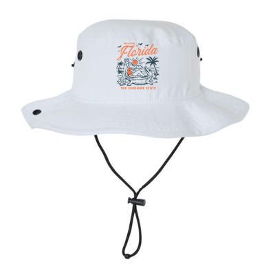 Welcome To Florida Funny Vintage Gator Beach Sunshine State Bucket Hat