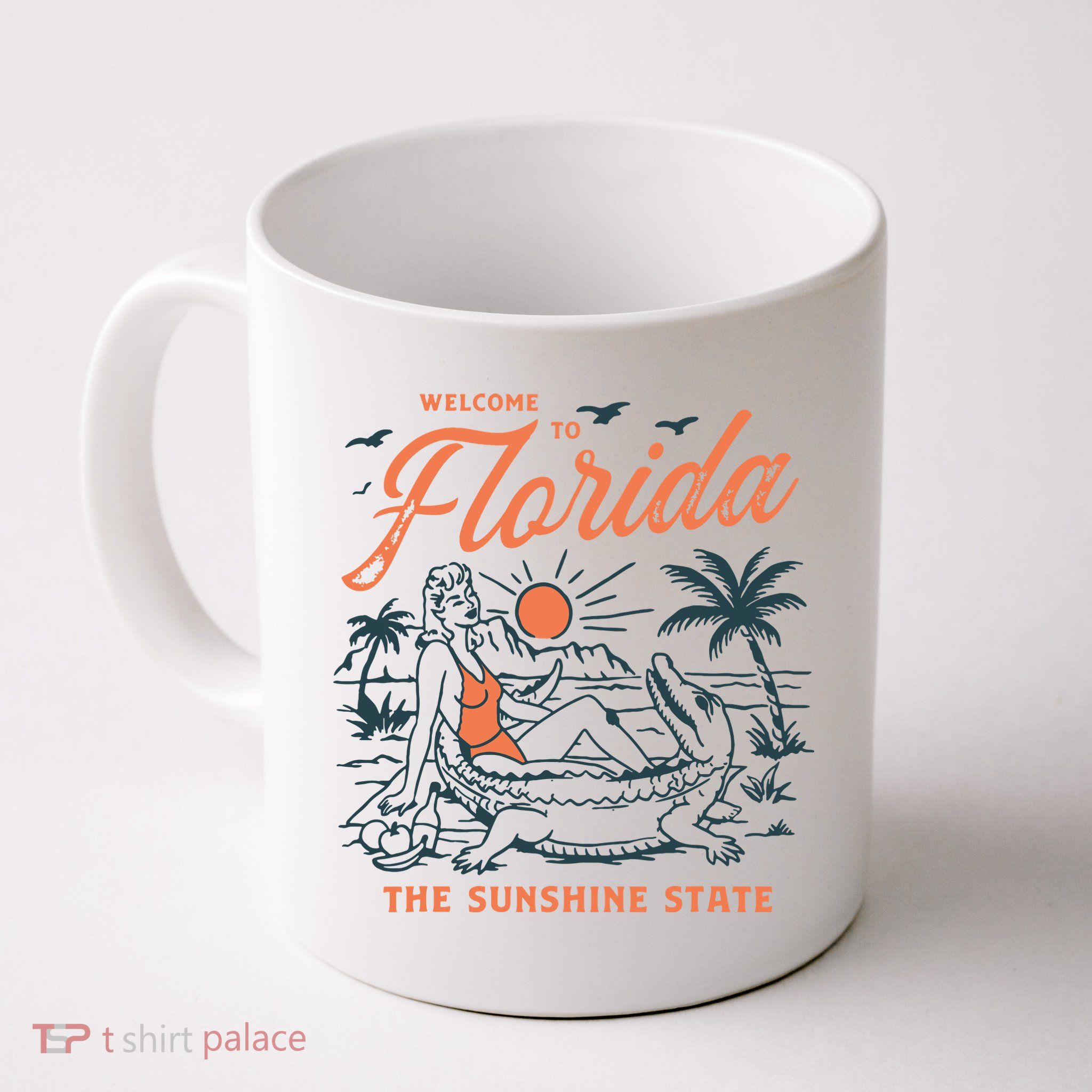 Welcome To Florida Funny Vintage Gator Beach Sunshine State Mug