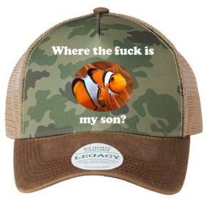 Where The Fuck Is My Son Funny Clownfish Legacy Tie Dye Trucker Hat