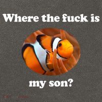 Where The Fuck Is My Son Funny Clownfish Cotton Canvas Backpack