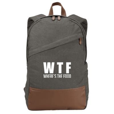 Wheres The Food Gift Funny Wtf Gift Cotton Canvas Backpack