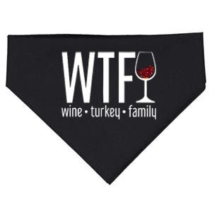 Wine Turkey Family Wtf Funny Thanksgiving Gift USA-Made Doggie Bandana