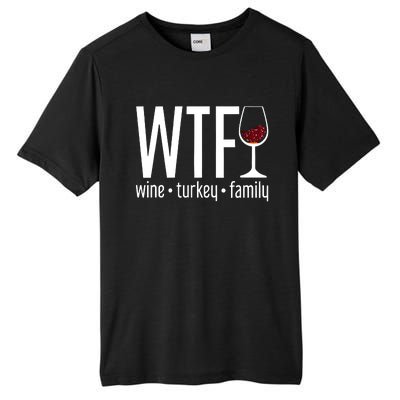 Wine Turkey Family Wtf Funny Thanksgiving Gift Tall Fusion ChromaSoft Performance T-Shirt