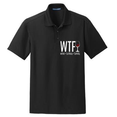 Wine Turkey Family Wtf Funny Thanksgiving Gift Dry Zone Grid Polo