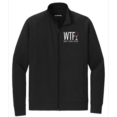 Wine Turkey Family Wtf Funny Thanksgiving Gift Stretch Full-Zip Cadet Jacket