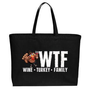 Wine Turkey Family Wtf Thanksgiving Day Funny Great Gift Cotton Canvas Jumbo Tote