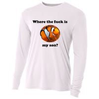 Where The Fuck Is My Son? Funny Cooling Performance Long Sleeve Crew
