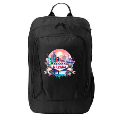 Welcome To Fabulous Nevada Las Vegas Water Color Logo City Backpack