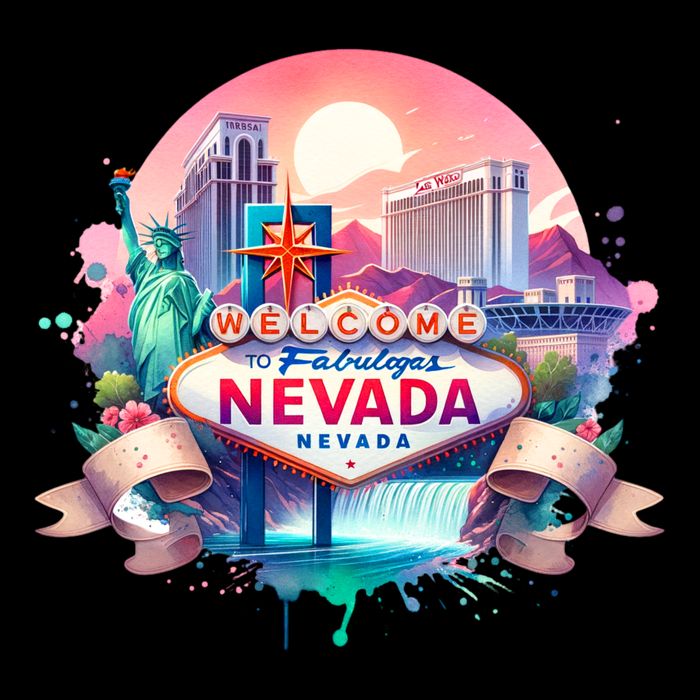 Welcome To Fabulous Nevada Las Vegas Water Color Logo Bag