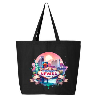 Welcome To Fabulous Nevada Las Vegas Water Color Logo 25L Jumbo Tote