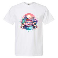 Welcome To Fabulous Nevada Las Vegas Water Color Logo Garment-Dyed Heavyweight T-Shirt