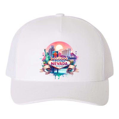 Welcome To Fabulous Nevada Las Vegas Water Color Logo Yupoong Adult 5-Panel Trucker Hat