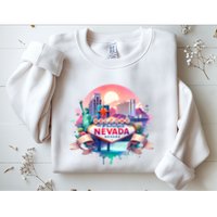 Welcome To Fabulous Nevada Las Vegas Water Color Logo Sweatshirt