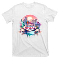 Welcome To Fabulous Nevada Las Vegas Water Color Logo T-Shirt