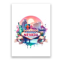 Welcome To Fabulous Nevada Las Vegas Water Color Logo Poster