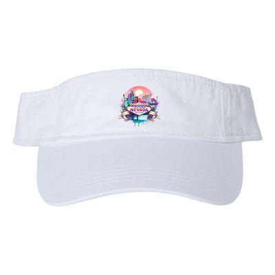 Welcome To Fabulous Nevada Las Vegas Water Color Logo Visor