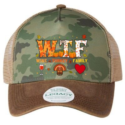 Wine Turkey Family Wtf Funny Thanksgiving Gift Legacy Tie Dye Trucker Hat