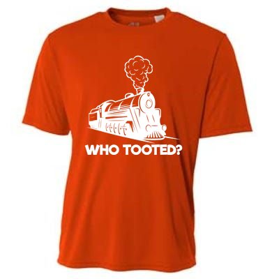 Who Tooted Funny Train Lovers & Railroad Model Trains Cooling Performance Crew T-Shirt