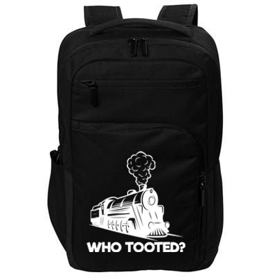 Who Tooted Funny Train Lovers & Railroad Model Trains Impact Tech Backpack