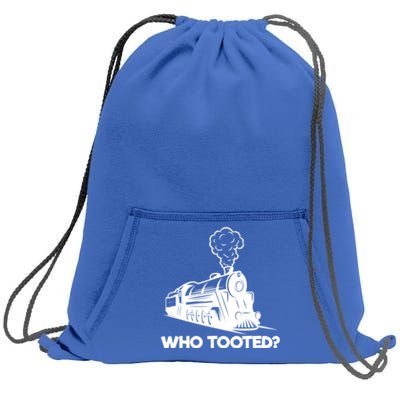 Who Tooted Funny Train Lovers & Railroad Model Trains Sweatshirt Cinch Pack Bag