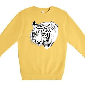 White Tiger Face Premium Crewneck Sweatshirt