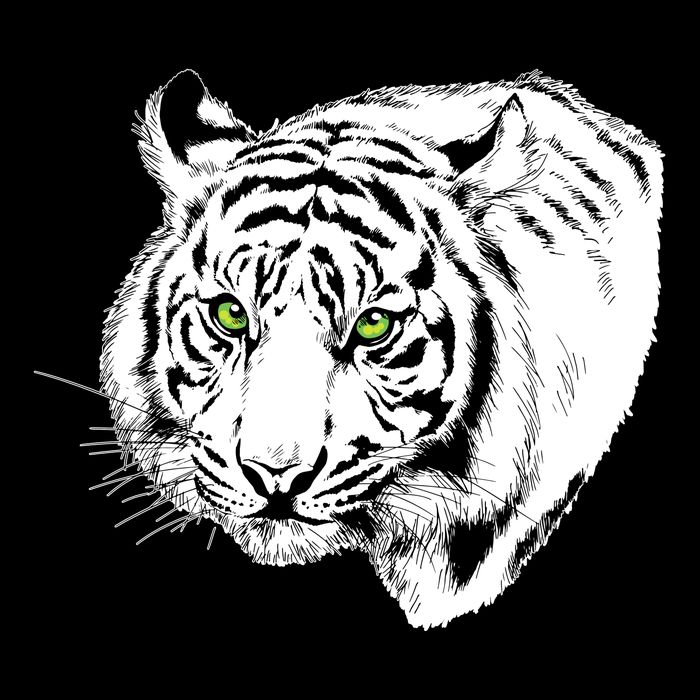 White Tiger Face Doggie Tank