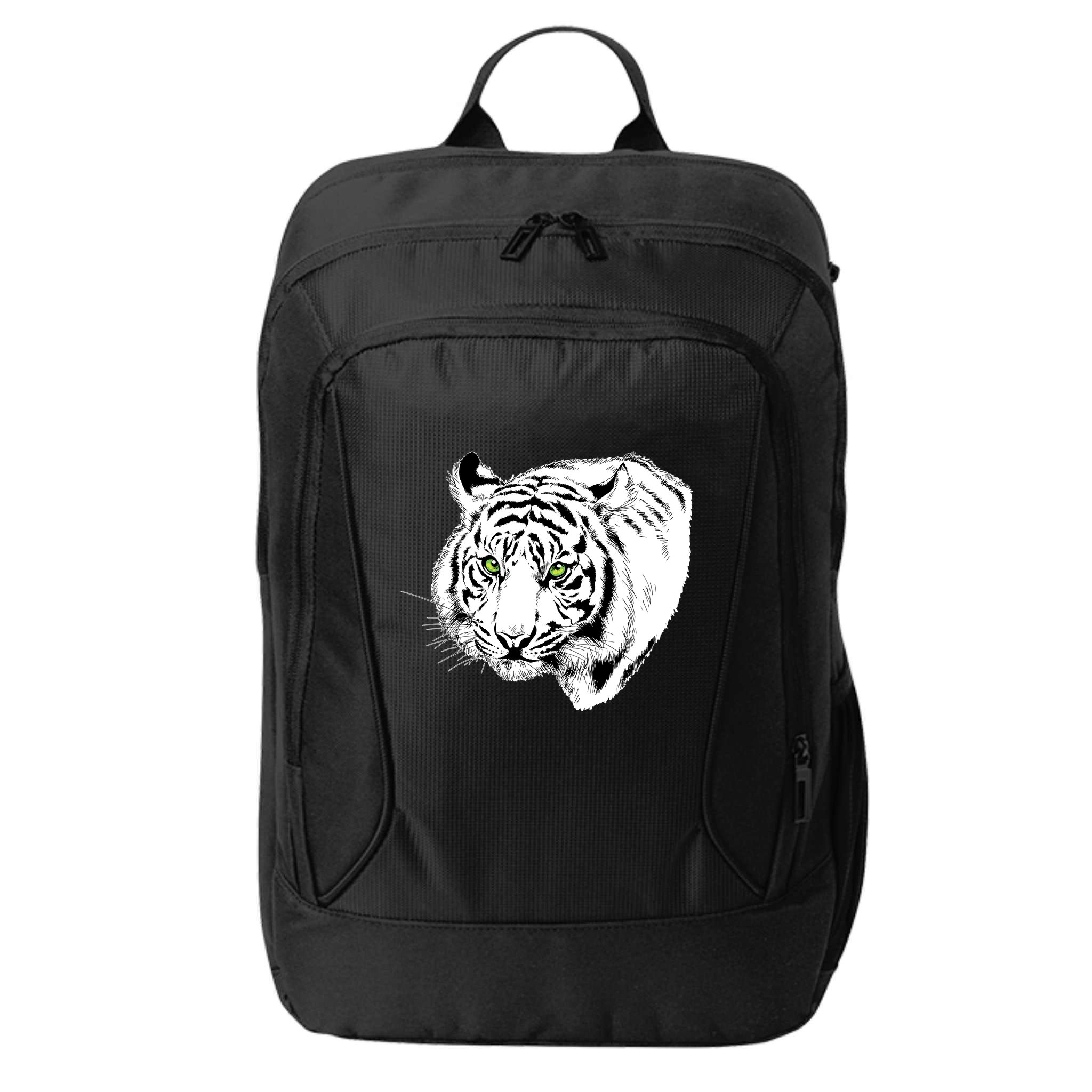 White Tiger Face City Backpack