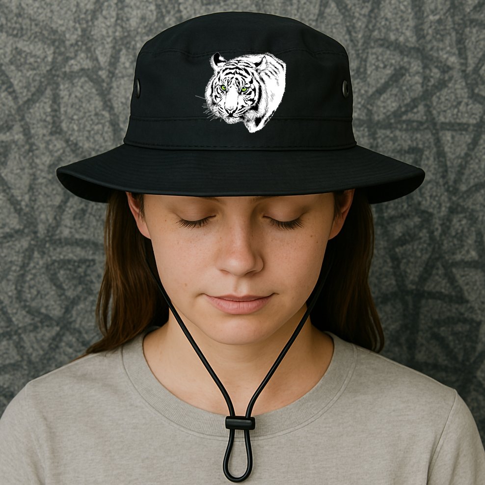 White Tiger Face Bucket Hat