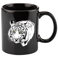 White Tiger Face 11oz C Handle Ceramic Mug
