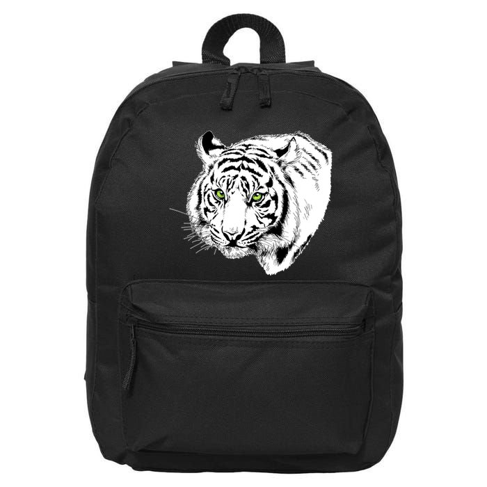 White Tiger Face 16 in Basic Backpack