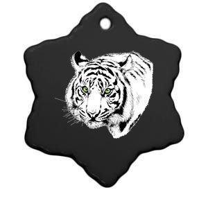 White Tiger Face Ceramic Star Ornament