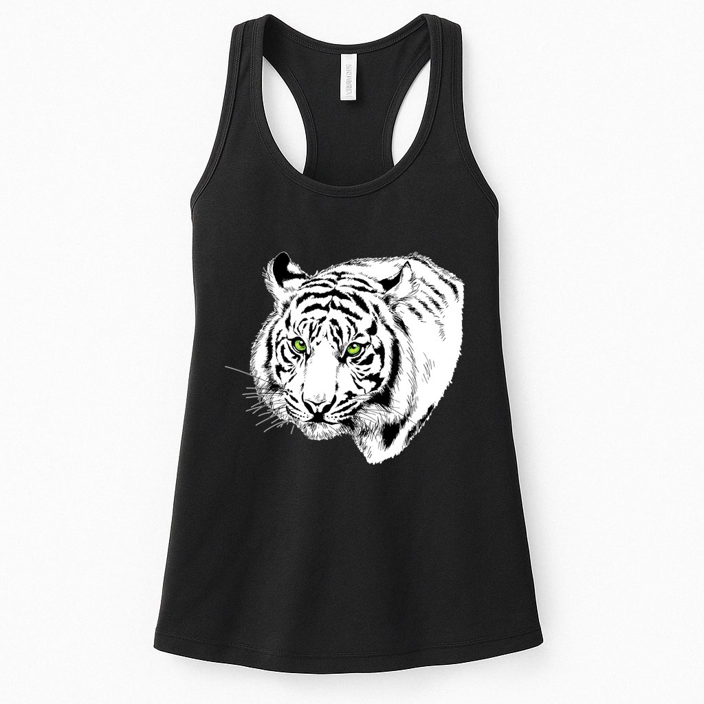 White Tiger Face Womens Tank Top
