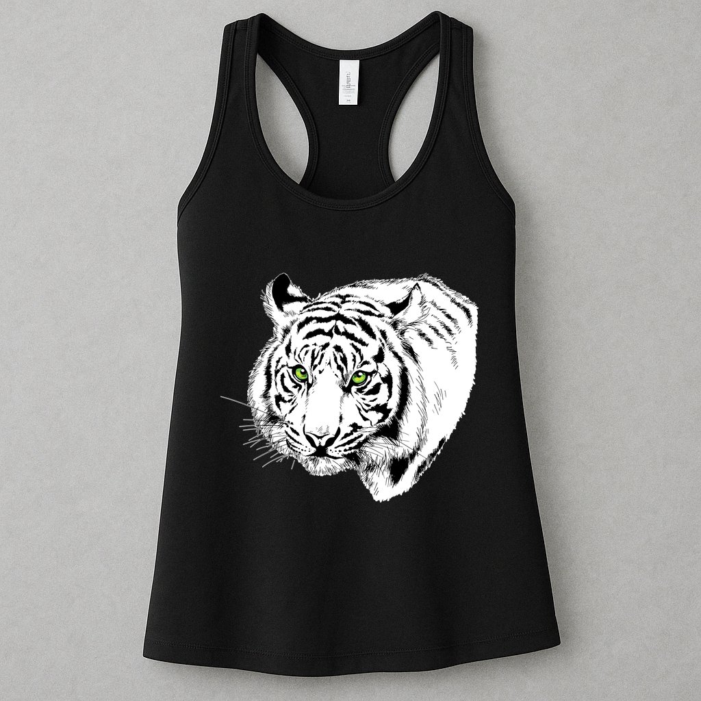 White Tiger Face Womens Tank Top