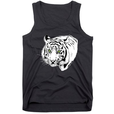 White Tiger Face Tank Top