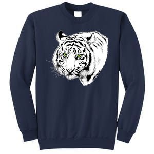 White Tiger Face Sweatshirt