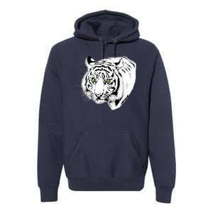 White Tiger Face Premium Hoodie