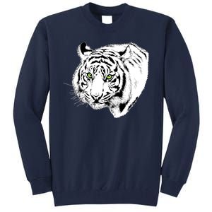 White Tiger Face Tall Sweatshirt