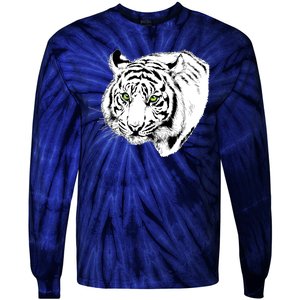 White Tiger Face Tie-Dye Long Sleeve Shirt