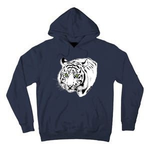 White Tiger Face Tall Hoodie