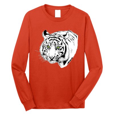 White Tiger Face Long Sleeve Shirt