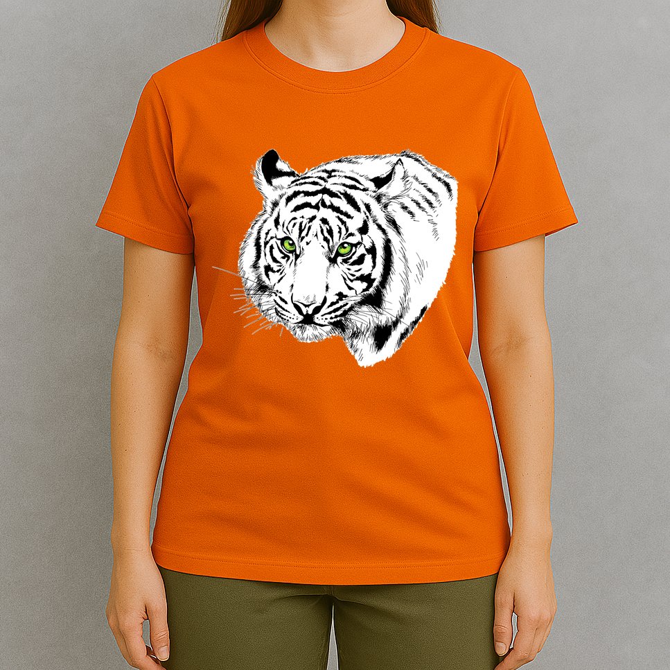 White Tiger Face T-Shirt