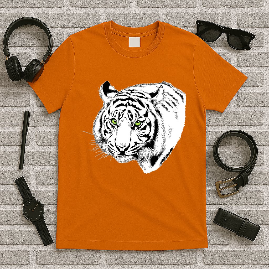 White Tiger Face T-Shirt