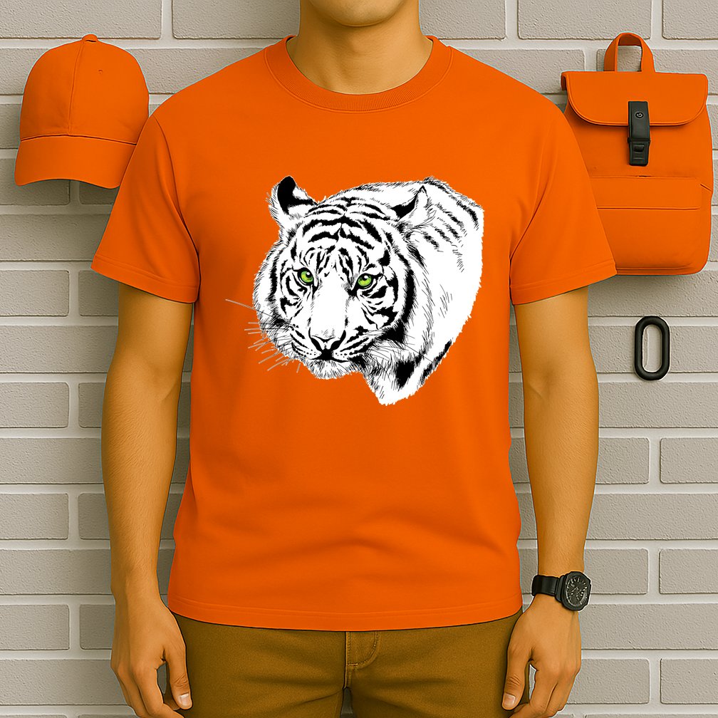 White Tiger Face T-Shirt