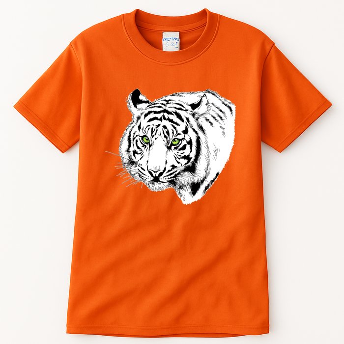 White Tiger Face Tall T-Shirt