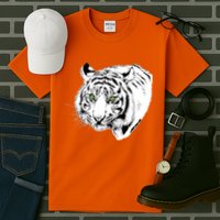 White Tiger Face Tall T-Shirt