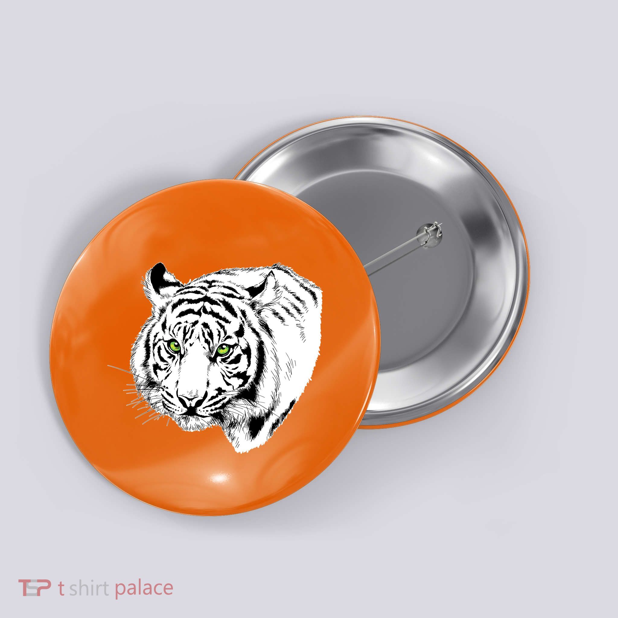 White Tiger Face Button