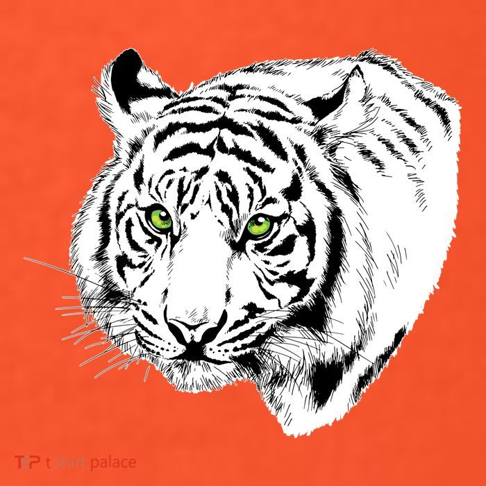 White Tiger Face Button