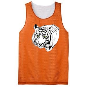 White Tiger Face Mesh Reversible Basketball Jersey Tank