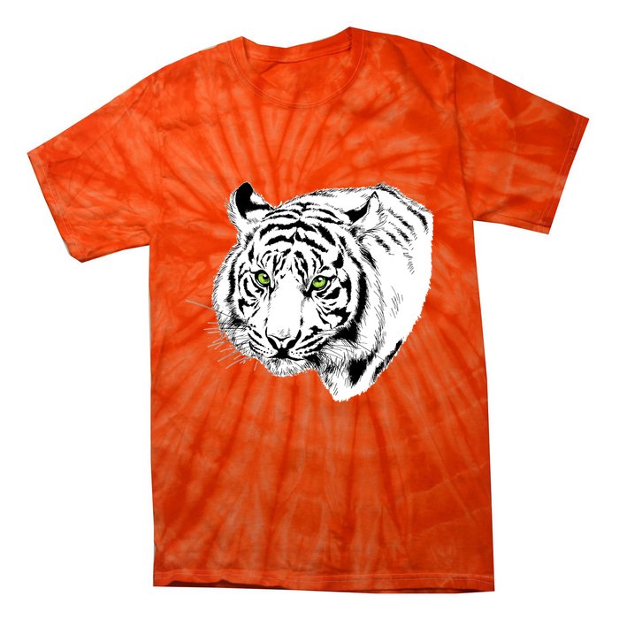 White Tiger Face Tie-Dye T-Shirt